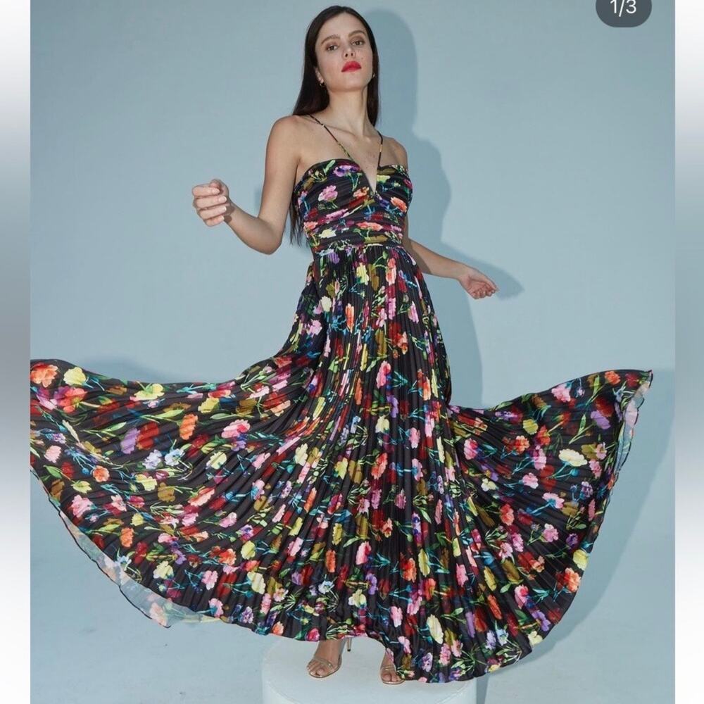 Aiifos Adriana pleated floral Gown Size 6 - Picture 1 of 10